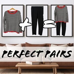 Bundle: Oversized Striped Top with Black Pants